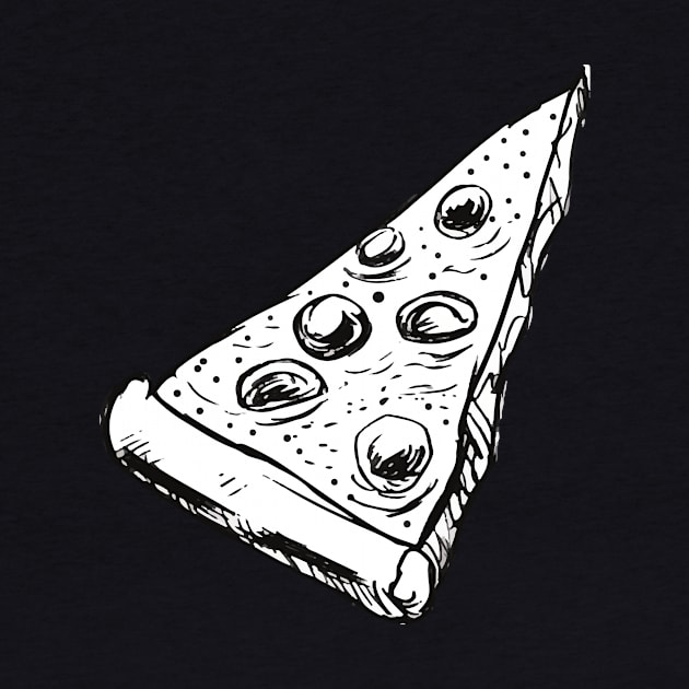 White pizza slice sketch by InkyArt